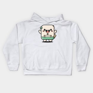 Cute happy kawaii 8-bit 16-bit pixel character Kids Hoodie